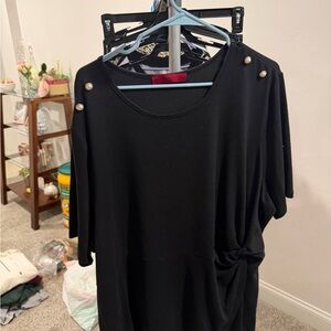 Chic Black Women's Sweater with Button Accents